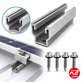 K2 MULTIRAIL 25 – KURZSCHIENE FÜR TRAPEZBLECHDÄCHER